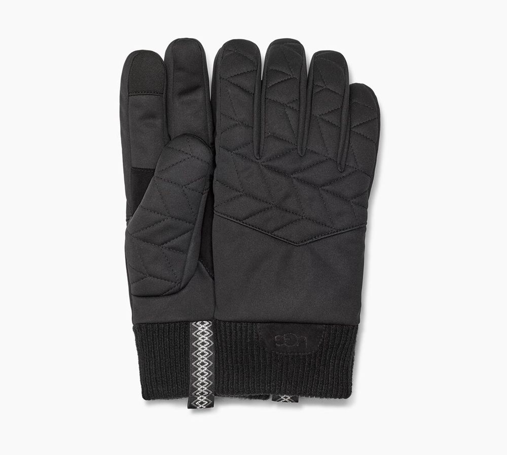 Ugg Gloves Canada - Ugg Men's Quilted Nylon Black